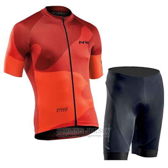 2019 Cycling Jersey Northwave Orange Short Sleeve and Bib Short