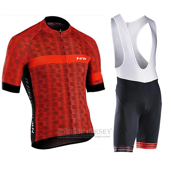 2019 Cycling Jersey Northwave Red Short Sleeve and Bib Short