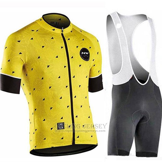 2019 Cycling Jersey Northwave Yellow Short Sleeve and Bib Short