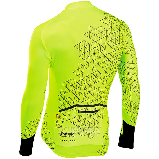 Cycling Jersey Northwave Yellow Long Sleeve and Bib Tight