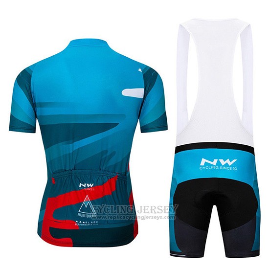 2019 Cycling Jersey Northwave Blue Red Short Sleeve and Overalls