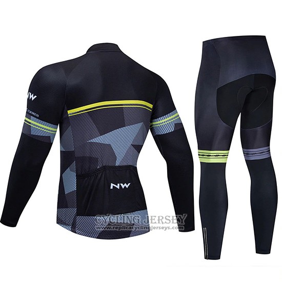 2019 Cycling Jersey Northwave Black Gray Long Sleeve And Bib Tight