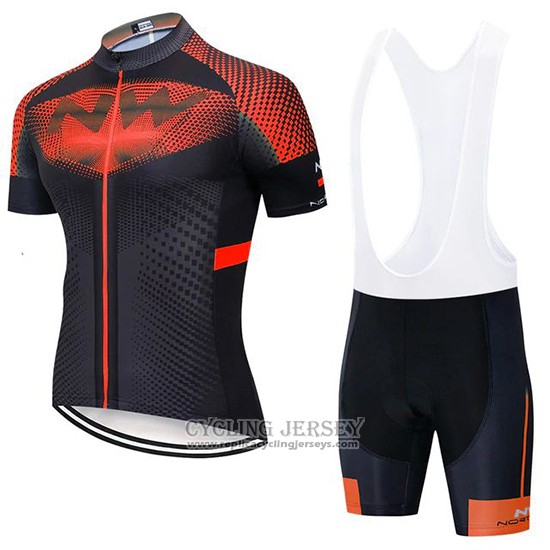 2020 Cycling Jersey Northwave Black Orange Short Sleeve And Bib Short
