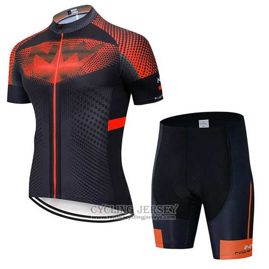 2020 Cycling Jersey Northwave Black Orange Short Sleeve And Bib Short
