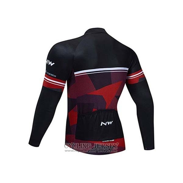 2020 Cycling Jersey Northwave Black Red Long Sleeve And Bib Tight