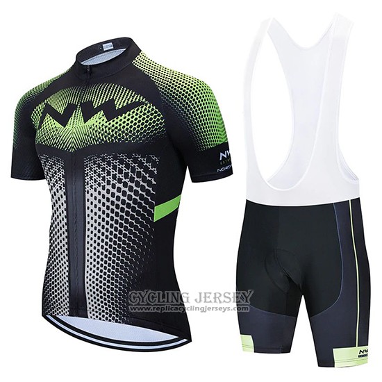 2020 Cycling Jersey Northwave Black White Green Short Sleeve And Bib Short