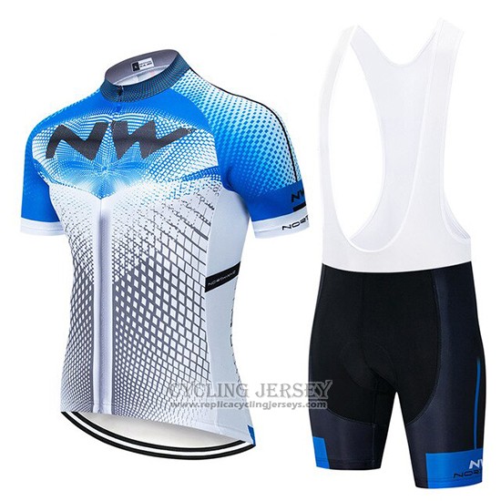 2020 Cycling Jersey Northwave Blue White Short Sleeve And Bib Short