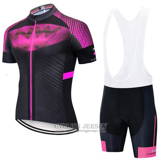 2020 Cycling Jersey Northwave Fuchsia Black Short Sleeve And Bib Short