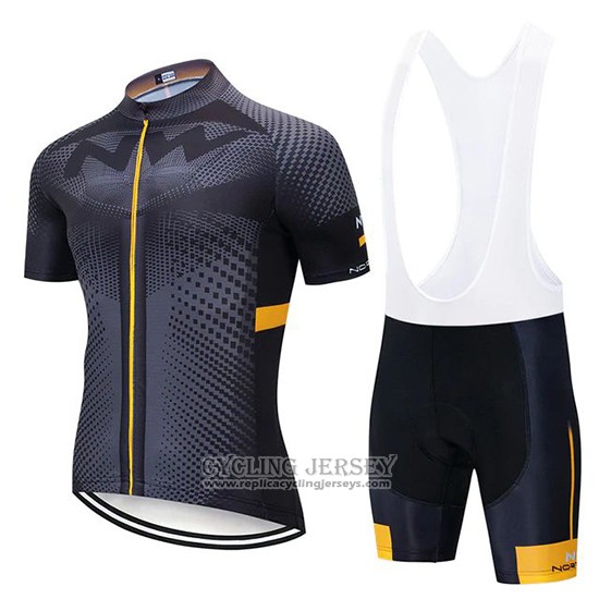 2020 Cycling Jersey Northwave Gray Black Yellow Short Sleeve And Bib Short