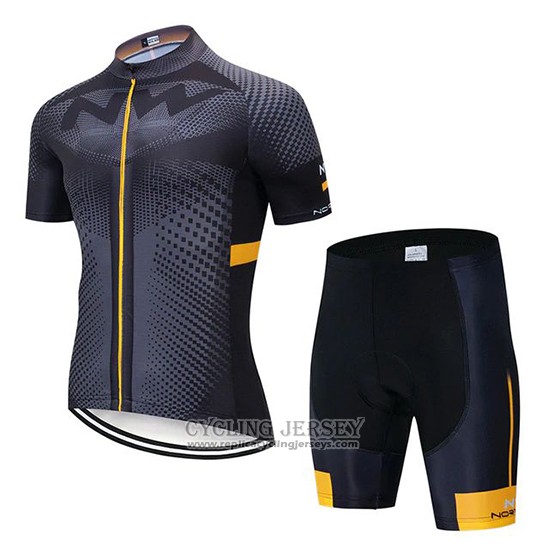 2020 Cycling Jersey Northwave Gray Black Yellow Short Sleeve And Bib Short