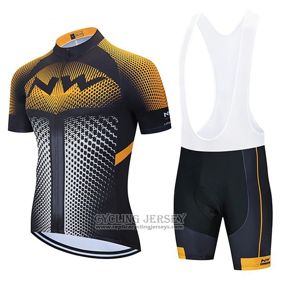 2020 Cycling Jersey Northwave Orange Black Short Sleeve And Bib Short