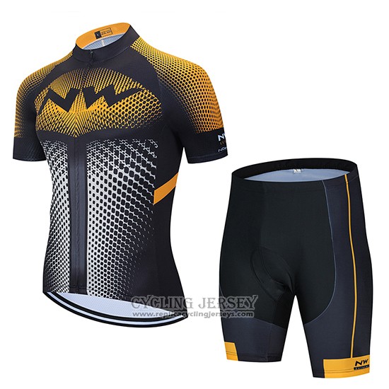 2020 Cycling Jersey Northwave Orange Black Short Sleeve And Bib Short