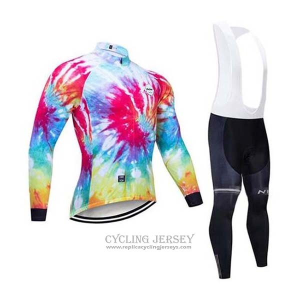 2020 Cycling Jersey Northwave Red Yellow White Long Sleeve And Bib Tight