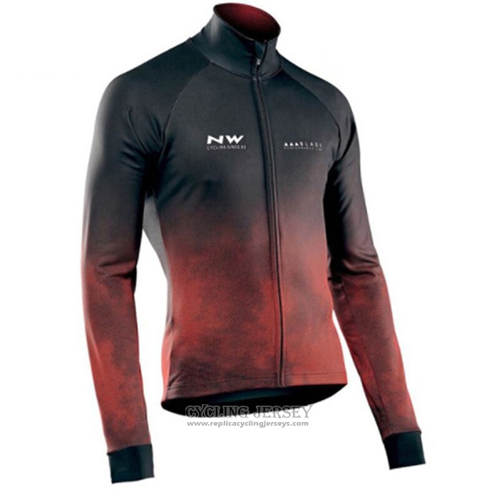 2021 Cycling Jersey Northwave Black Red Long Sleeve And Bib Tight