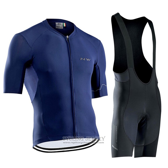 2021 Cycling Jersey Northwave Blue Short Sleeve And Bib Short