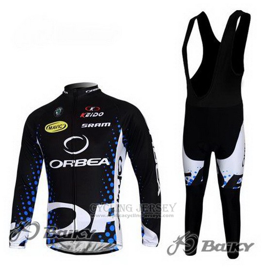 2013 Cycling Jersey Orbea Black Long Sleeve and Bib Tight