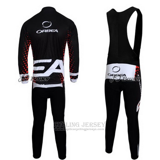 2013 Cycling Jersey Orbea Black and Red Long Sleeve and Bib Tight