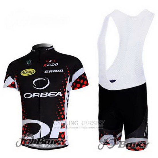 2013 Cycling Jersey Orbea Black and Red Short Sleeve and Bib Short