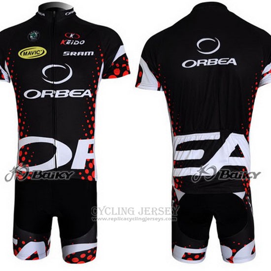 2013 Cycling Jersey Orbea Black and Red Short Sleeve and Bib Short