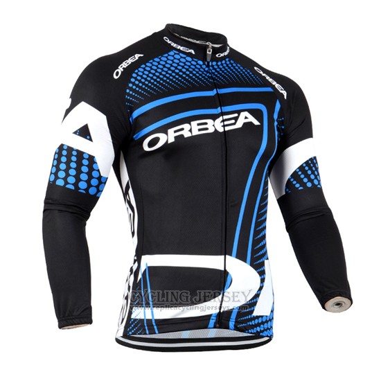 2014 Cycling Jersey Orbea Black and Blue Long Sleeve and Bib Tight