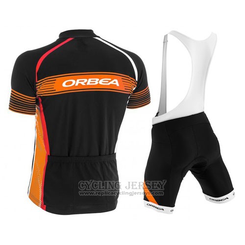 2015 Cycling Jersey Orbea Black and Orange Short Sleeve and Bib Short