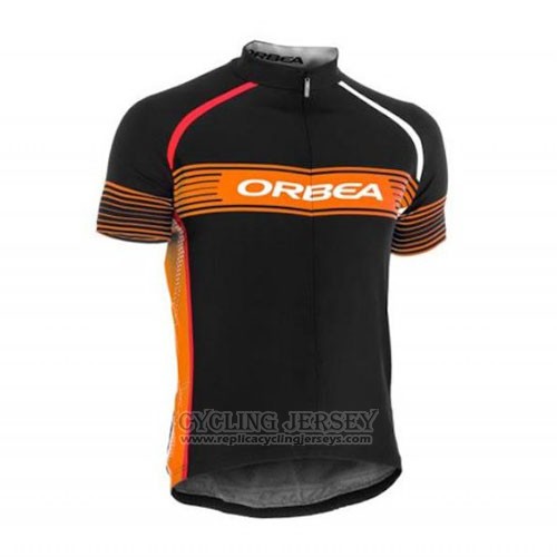 2015 Cycling Jersey Orbea Black and Orange Short Sleeve and Bib Short