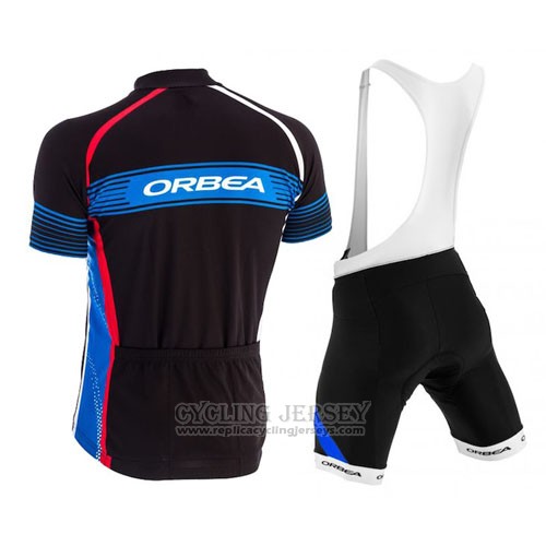 2015 Cycling Jersey Orbea Black and Sky Blue Short Sleeve and Bib Short