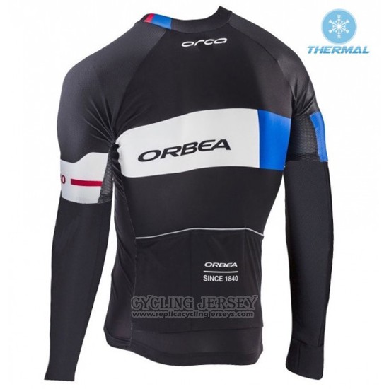 2017 Cycling Jersey Orbea Black and Blue Long Sleeve and Bib Tight