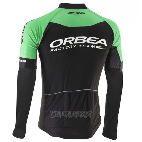 2017 Cycling Jersey Orbea Black and Green Long Sleeve and Bib Tight