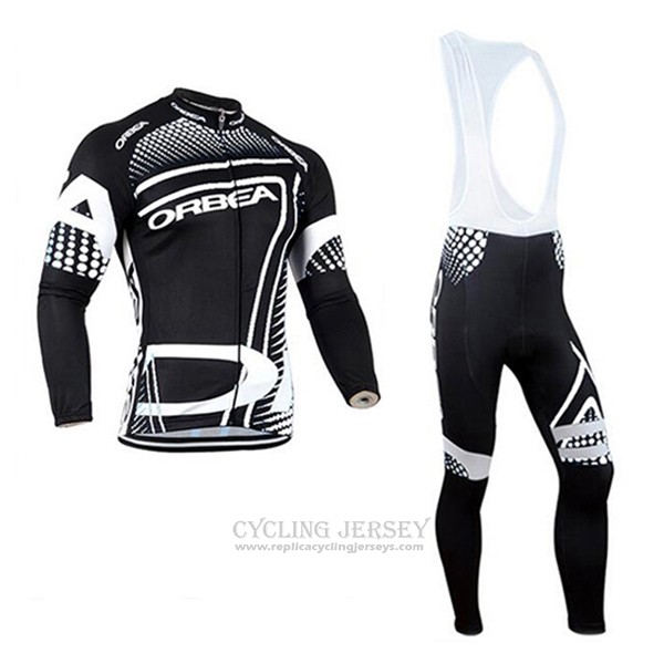 2017 Cycling Jersey Orbea White and Black Long Sleeve and Bib Tight