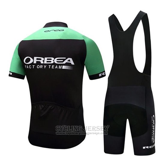 2018 Cycling Jersey Orbea Black and Green Short Sleeve and Bib Short