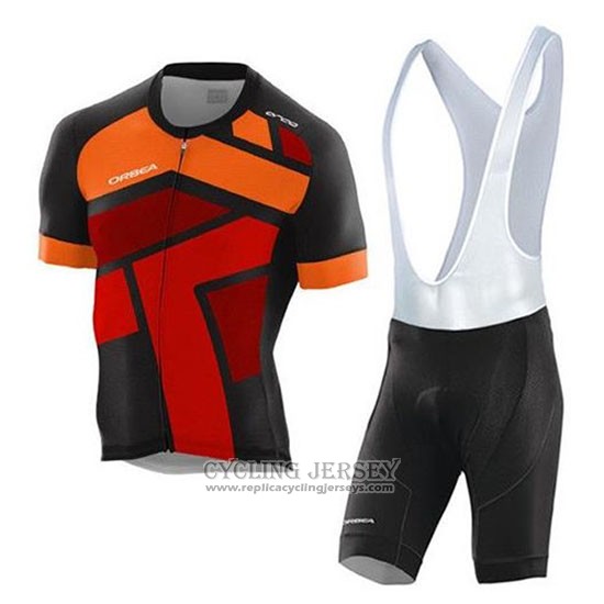 2020 Cycling Jersey Orbea Black Orange Red Short Sleeve And Bib Short