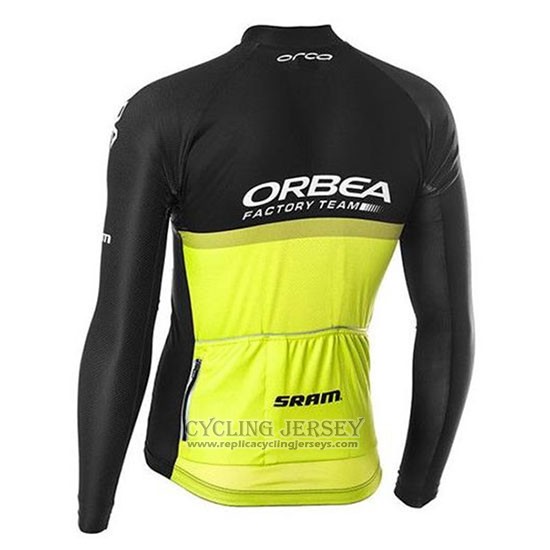 2020 Cycling Jersey Orbea Black Yellow Long Sleeve And Bib Tight