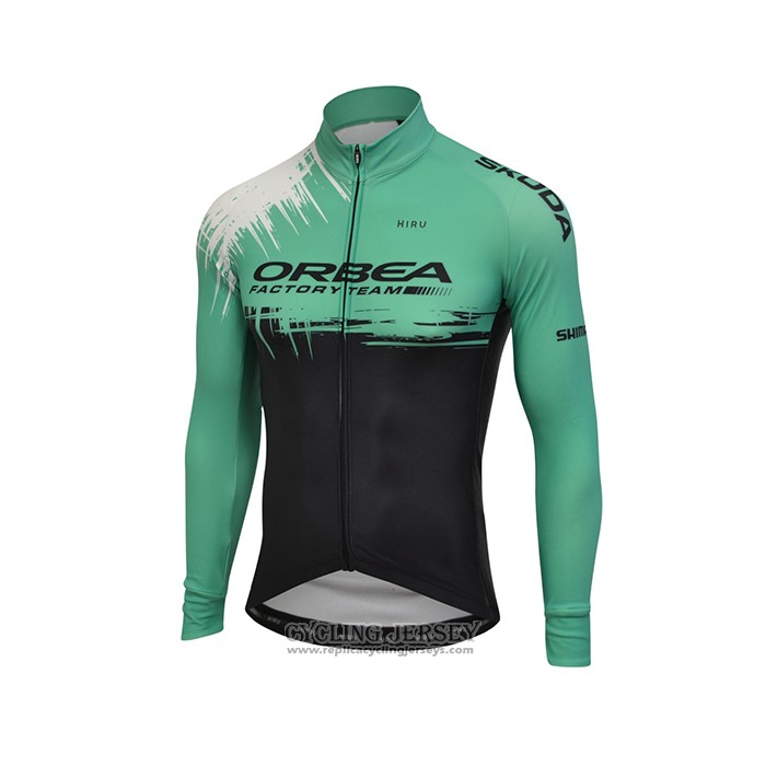 2021 Cycling Jersey Orbea Black Green Long Sleeve And Bib Tight