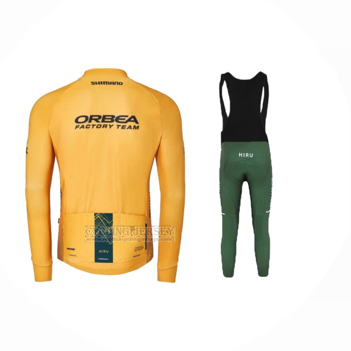 2024 Cycling Jersey Orbea Yellow Long Sleeve And Bib Short