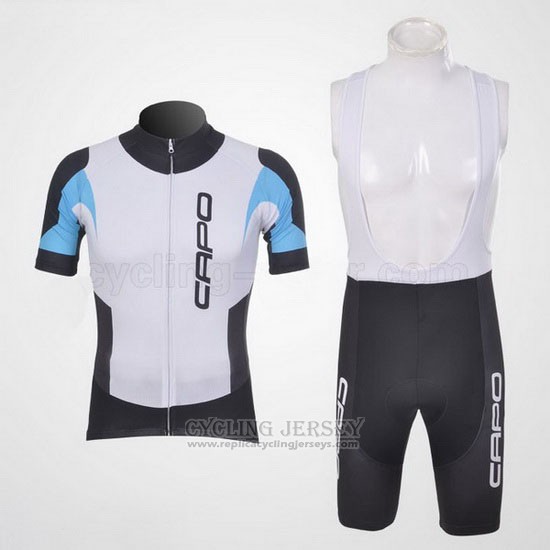 2011 Cycling Jersey Capo Black and White Short Sleeve and Bib Short