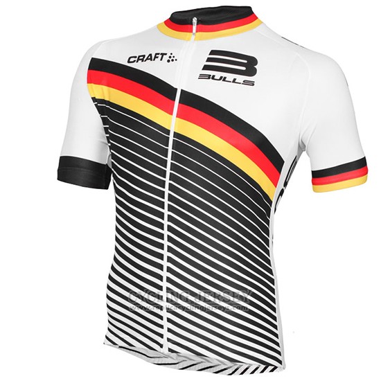 2015 Cycling Jersey Bulls White and Black Short Sleeve and Bib Short