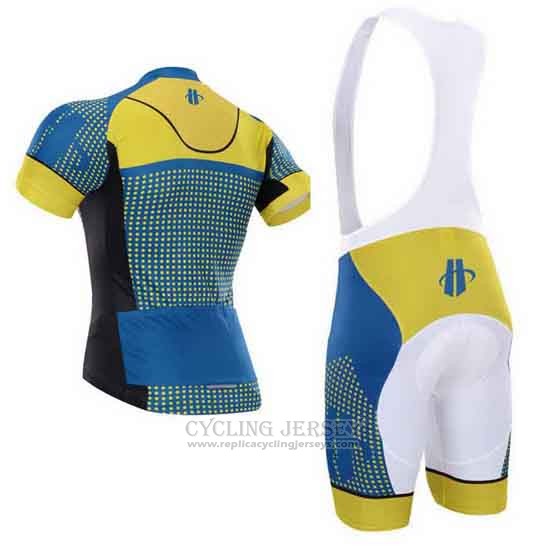 2015 Cycling Jersey Hincapie Blue and Yellow Short Sleeve and Bib Short