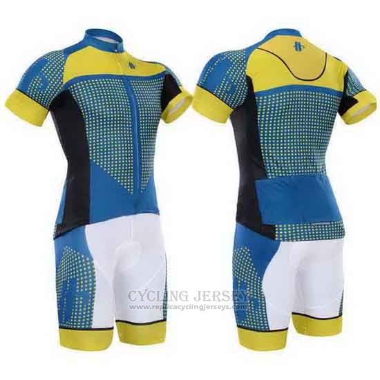 2015 Cycling Jersey Hincapie Blue and Yellow Short Sleeve and Bib Short