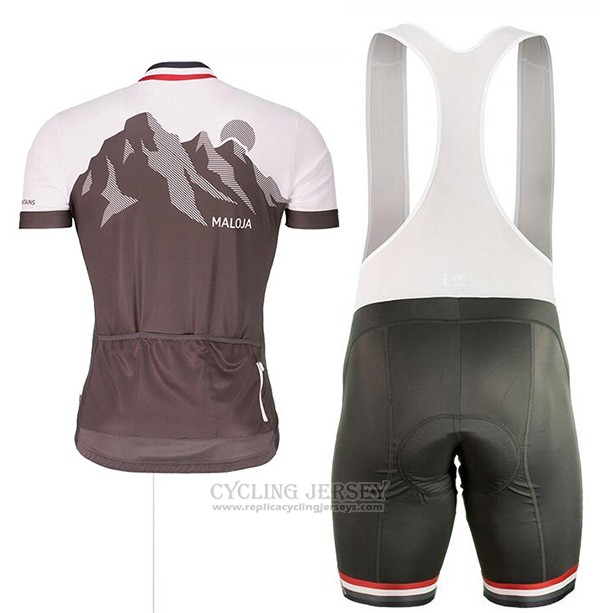 2017 Cycling Jersey Maloja Marron Short Sleeve and Bib Short