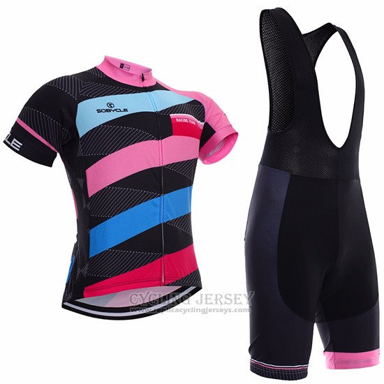 2017 Cycling Jersey Sobycle Black Short Sleeve and Bib Short