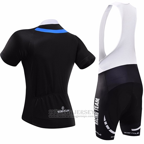 2017 Cycling Jersey Sobycle Black and Blue Short Sleeve and Bib Short