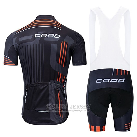 2018 Cycling Jersey Capo Black Gray Orange Short Sleeve and Bib Short