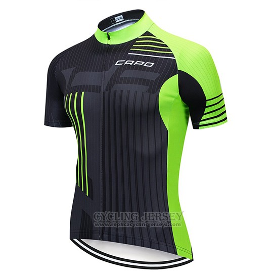 2018 Cycling Jersey Capo Black Green Short Sleeve and Bib Short