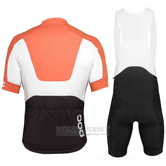 2018 Cycling Jersey POC Orange and White Short Sleeve and Bib Short