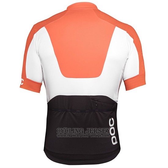 2018 Cycling Jersey POC Orange and White Short Sleeve and Bib Short