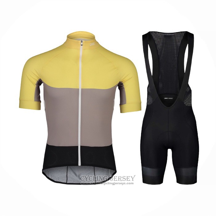 2021 Cycling Jersey Poc Yellow Short Sleeve And Bib Short