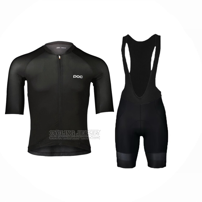 2024 Cycling Jersey POC Black Short Sleeve And Bib Short