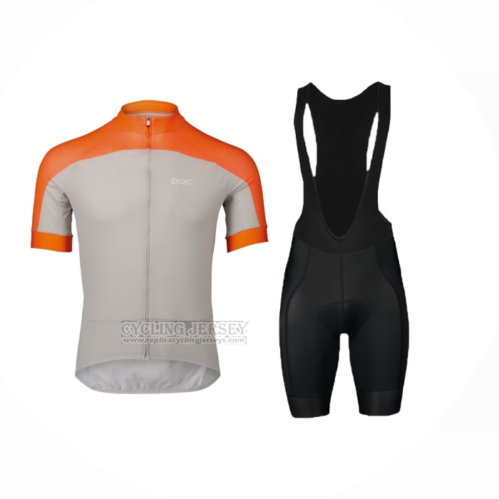 2024 Cycling Jersey POC Orange Gray Short Sleeve And Bib Short