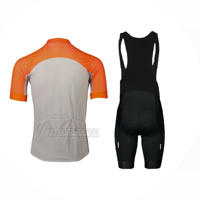 2024 Cycling Jersey POC Orange Gray Short Sleeve And Bib Short